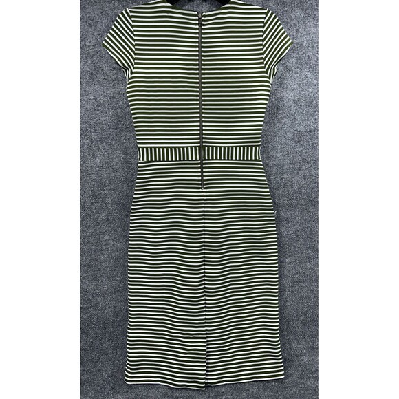 DE Collection Dress Women's Size S Green White Scoop Neck Midi Casual Striped - Picture 5 of 10